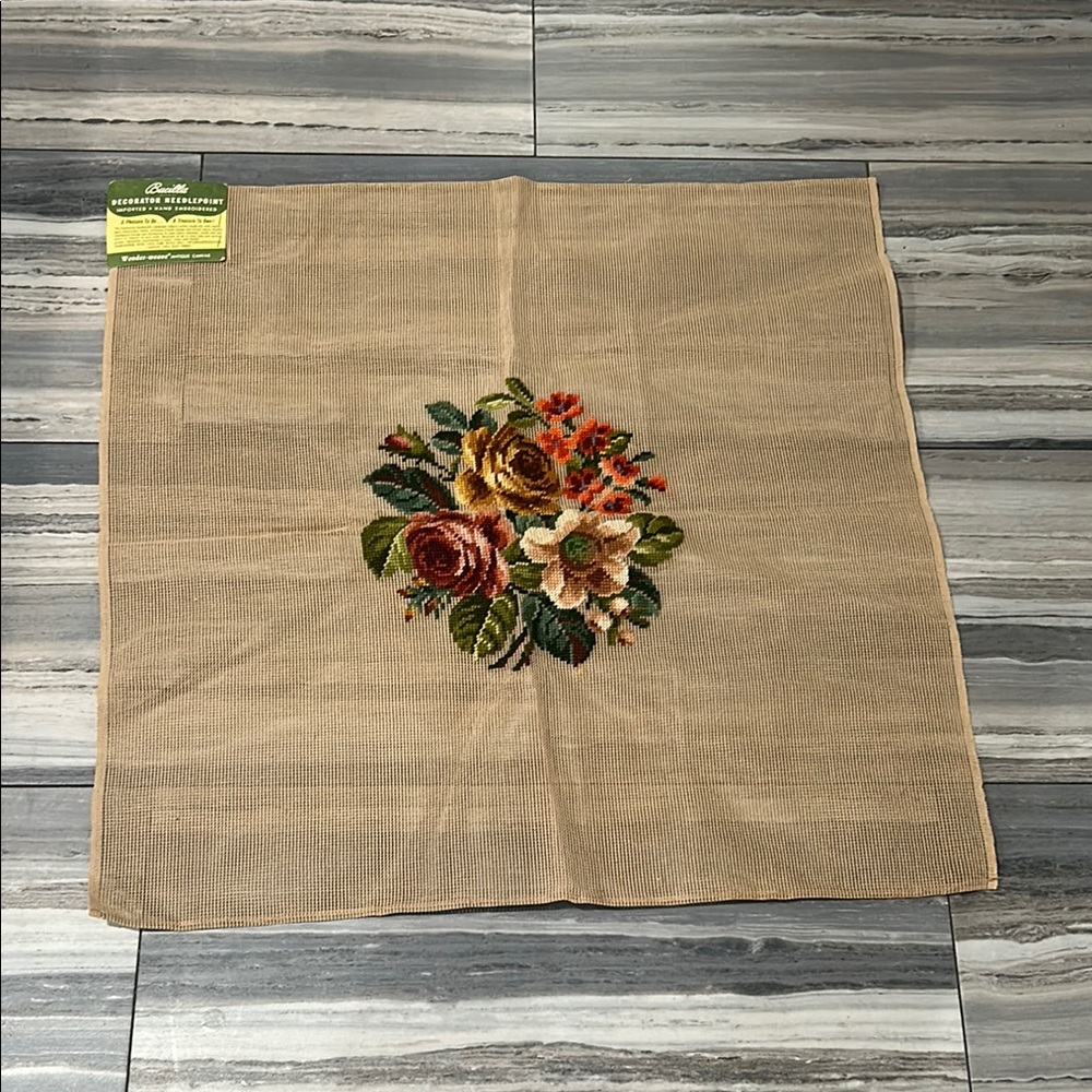 Bucilla Tapestry with Red and Green Floral Design